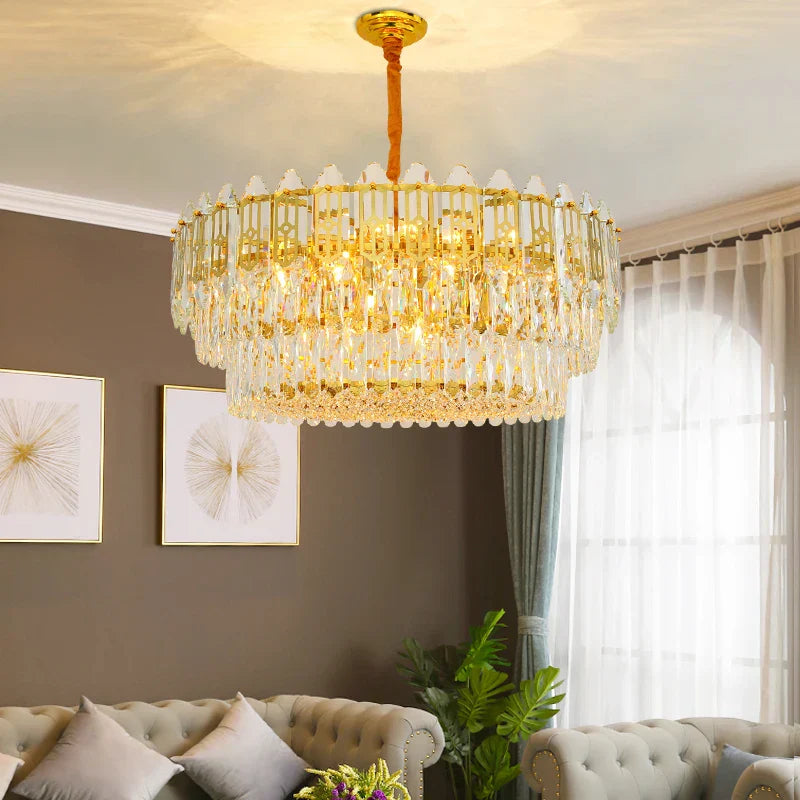Elegant Post-Modern Crystal Chandelier - Stainless Steel Starry Lamp for Living Rooms, Bedrooms, and Dining Areas
