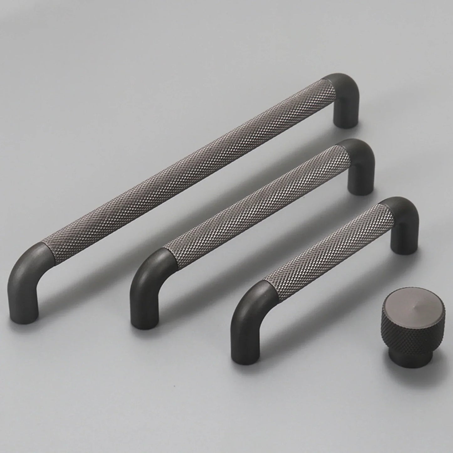 Knurled Brown Aluminum Alloy Handle – Textured European Cabinet and Wardrobe Pulls (320mm)