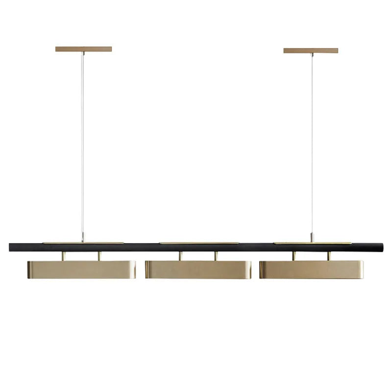 Elegant Black and Gold LED Chandelier - Contemporary Lighting for Dining, Kitchen, and Dining Rooms