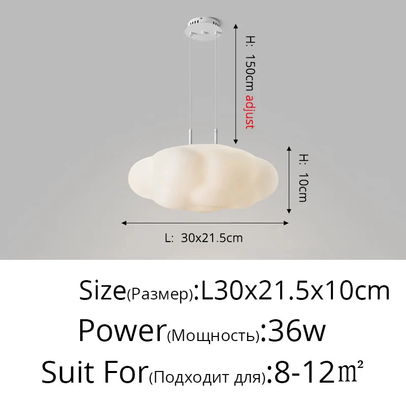 Clouds Ceiling Light - Perfect for Dining Room, Children's Bedroom, Hall - White LED Chandelier - Creative Decorative Lighting Fixture for Daily Illumination