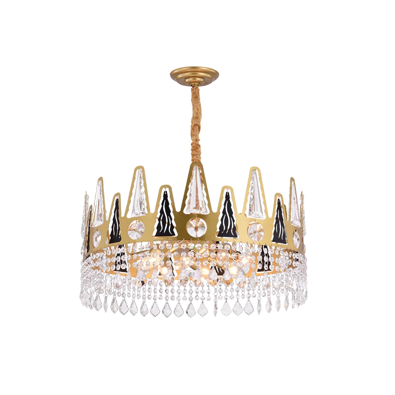Elegant French Pastoral Golden Crystal Chandelier - Perfect for Living Rooms, Dining Rooms, Bedrooms, and Entrances