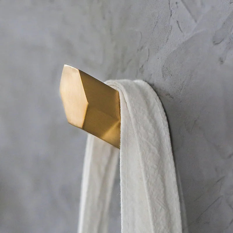 Gold Brass Wall Hook – Towel and Clothes Hanger for Bathroom and Bedroom Storage