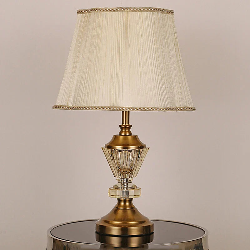 European Crystal Table Lamp - Elegant Bedside Light for Wedding, Hotel, and Bedroom Decor