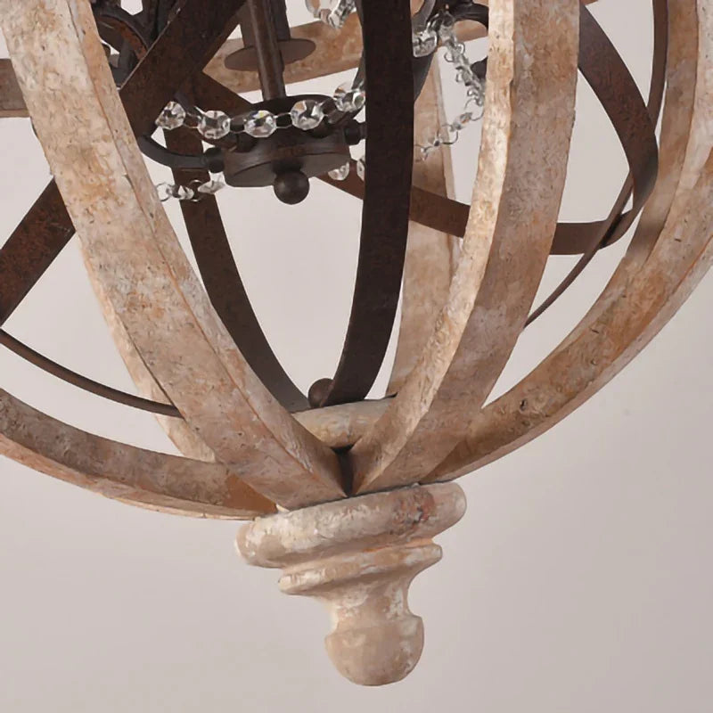 Astra - Retro Solid Wood LED Hanging Chandelier