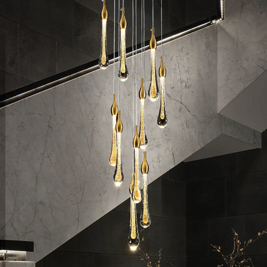 Elegant Postmodern Spiral Staircase Chandelier - A Creative Lighting Fixture for Bedrooms, Dining Rooms, and Villa Duplex Floors