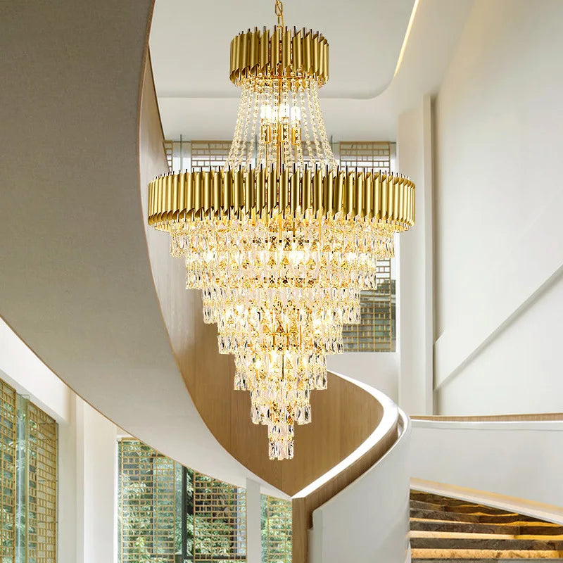 Luxury Modern Chandelier for Living Room - Elegant Gold Decor for Staircases, Hallways, and Spirited Ambiance