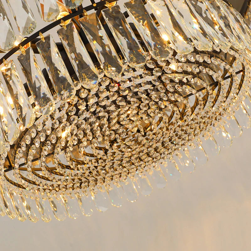 Postmodern Light Stainless Steel Crystal Chandelier - Starry Sky Illumination for Living, Dining, and Bedroom Ambiance