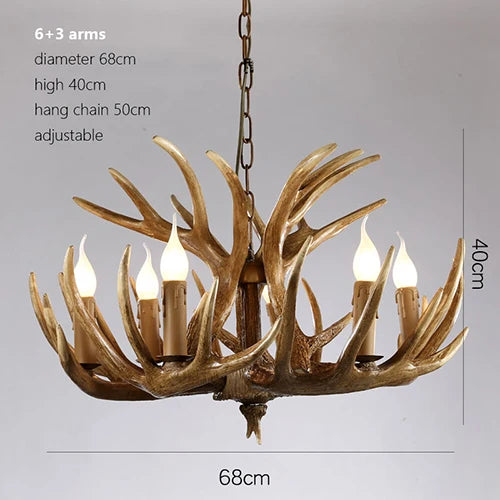 Rustic Antler Chandelier - Industrial Wind Lamps for Restaurant, Internet Cafe, and Hotel Decor