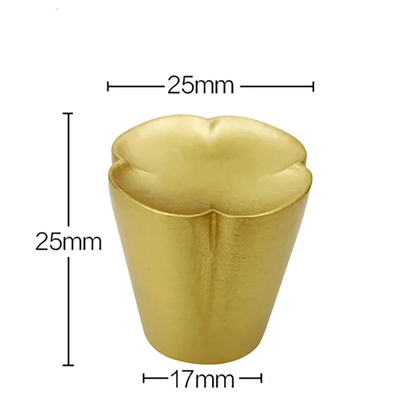 Solid Brass Flower Cabinet Knobs – Single Hole Drawer Handles for Wardrobes and Dressers