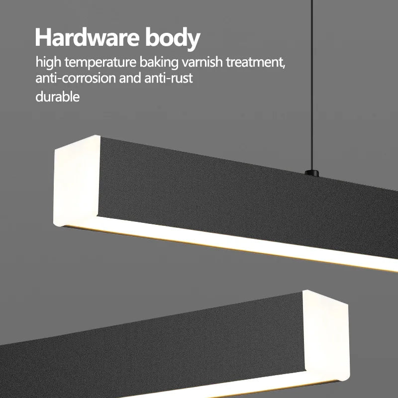 Creative Nordic Word Long Dining Table Lamp - Modern Chandelier for Dining Rooms, Bars, and Offices