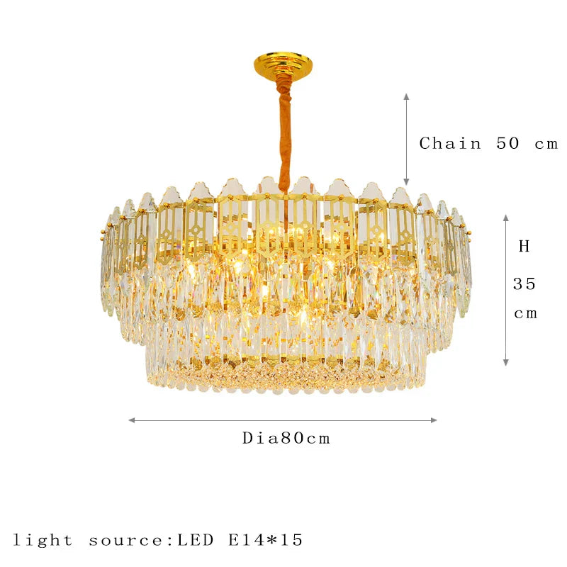 Elegant Post-Modern Crystal Chandelier - Stainless Steel Starry Lamp for Living Rooms, Bedrooms, and Dining Areas
