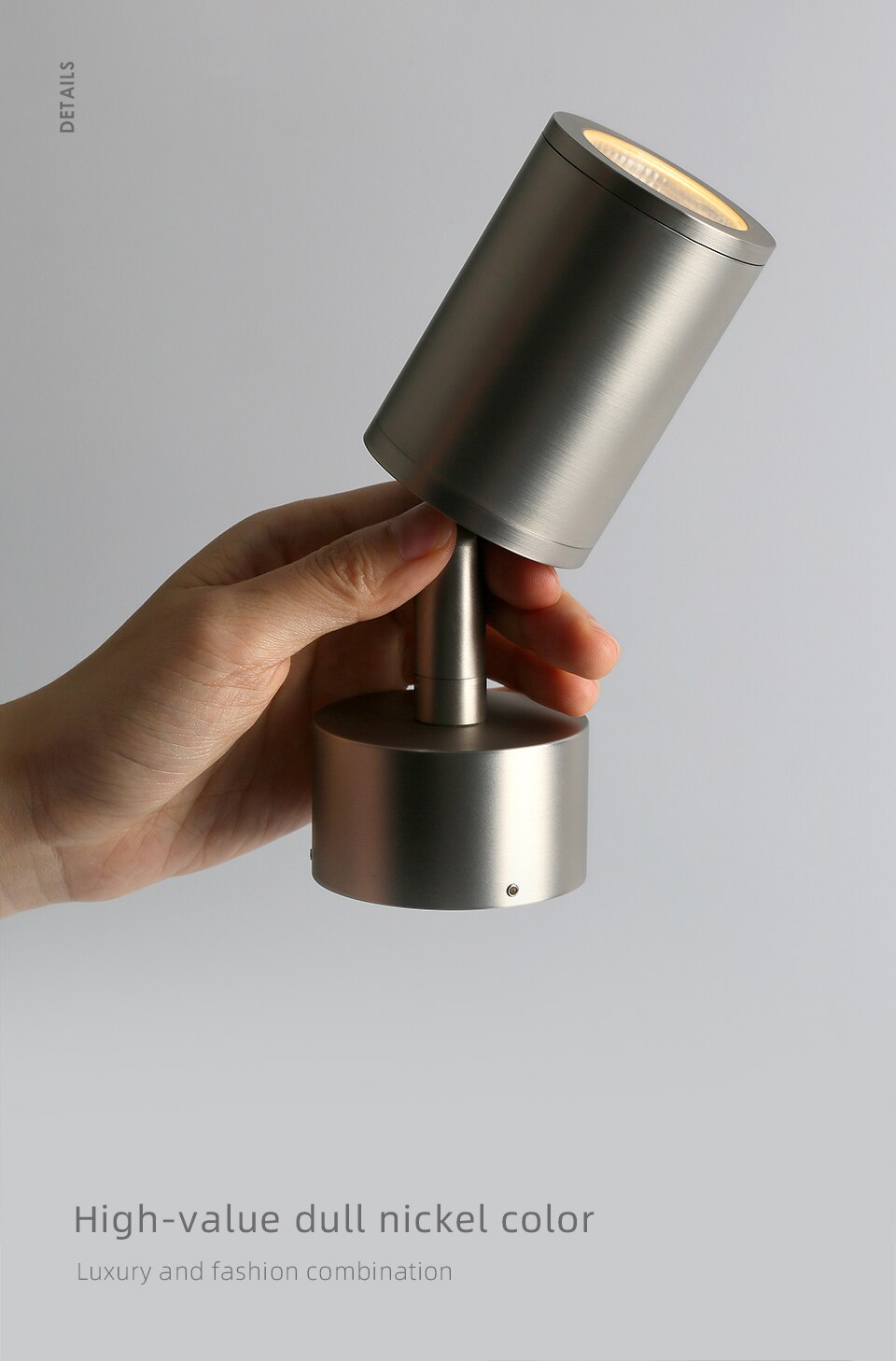 Ella's LED Ceiling Spotlight in Nickel - 7W CRI97 with Flicker-Free Design and Rotational Accent