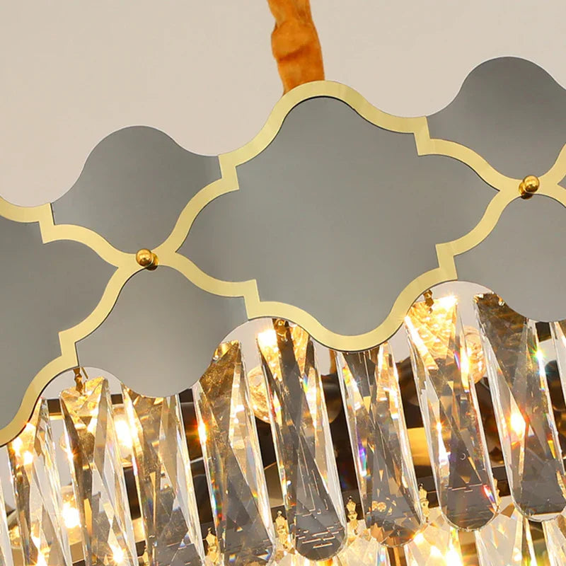 Postmodern Light Stainless Steel Crystal Chandelier - Starry Sky Illumination for Living, Dining, and Bedroom Ambiance