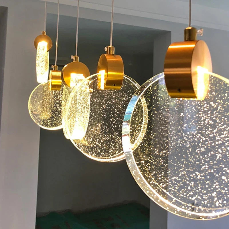 Round crystal pendant light for  living room dining room stair lamp decoration exhibition hall