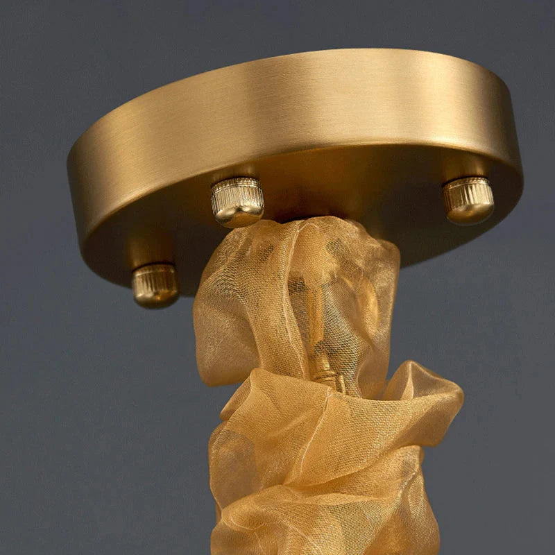 Elegant Brushed Gold LED Crystal Chandelier - A Luxury Addition to Your Modern Loft Home Decor