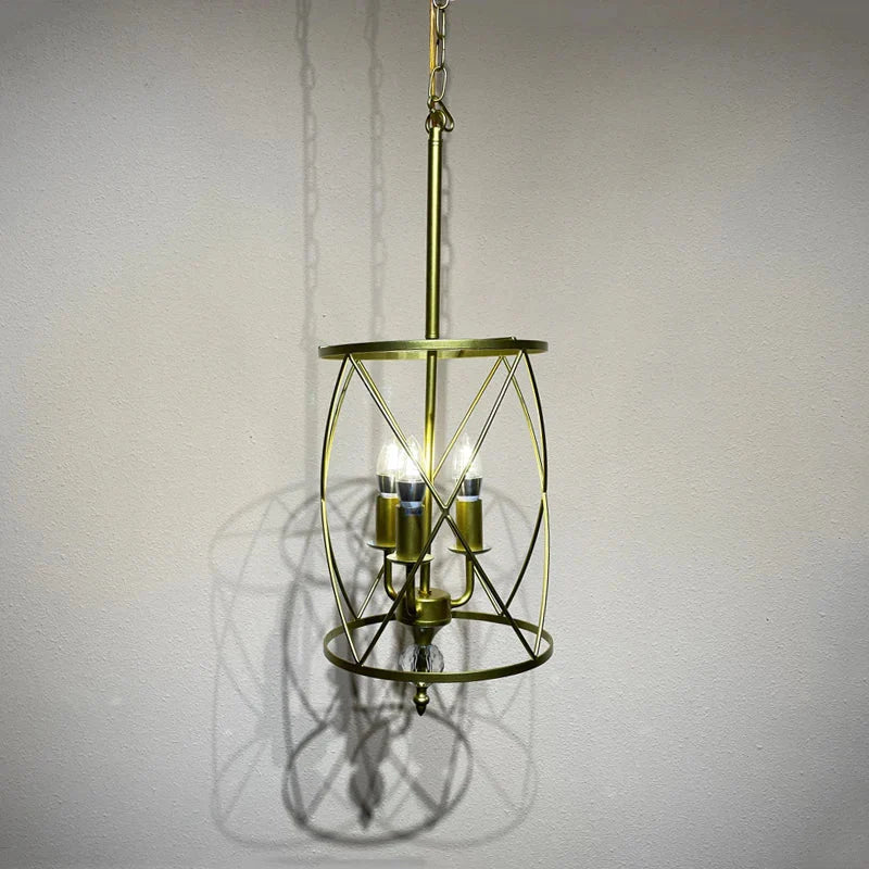 Vintage Crystal Retro Industrial Chandelier with Three Heads for Kitchen and Dining Elegance