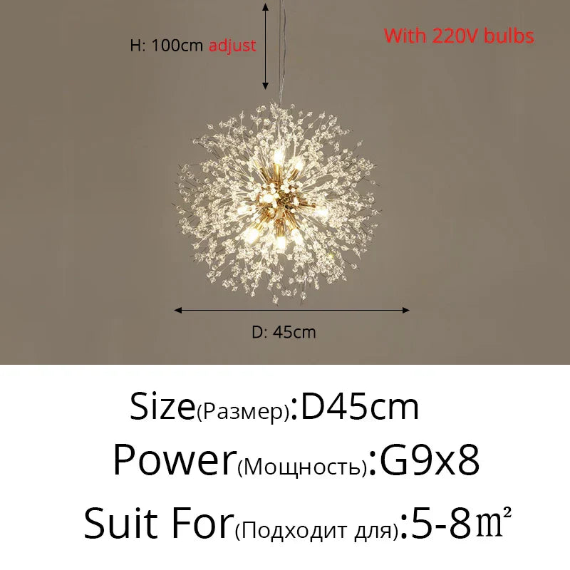 Nordic Modern LED Chandelier - Stylish Firefly Lighting for Living, Dining, and Bedroom