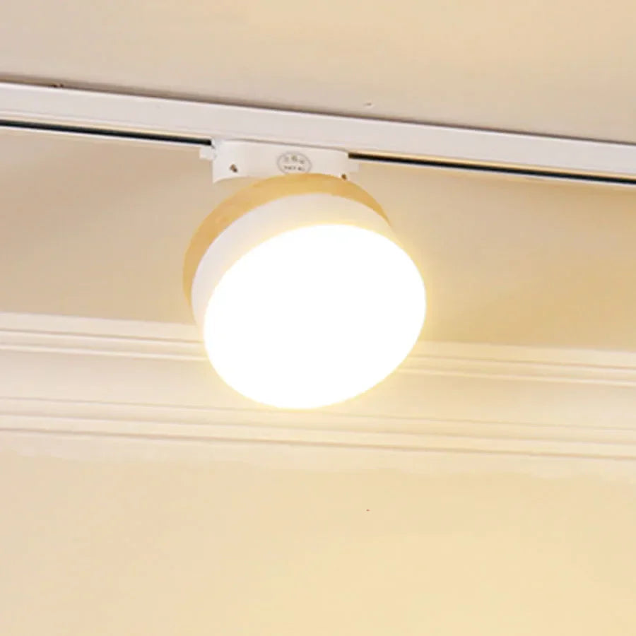 12W Nordic Wooden LED Track Light - COB Ceiling Spotlight for Home and Store Decor