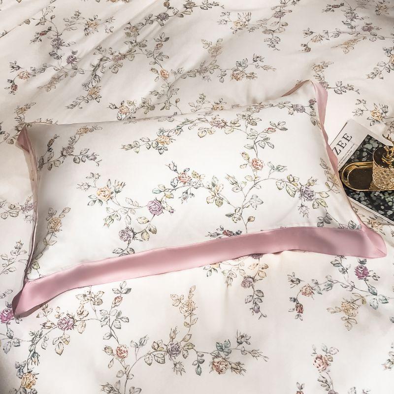 Pink Floral Duvet Cover Set (Egyptian Cotton)