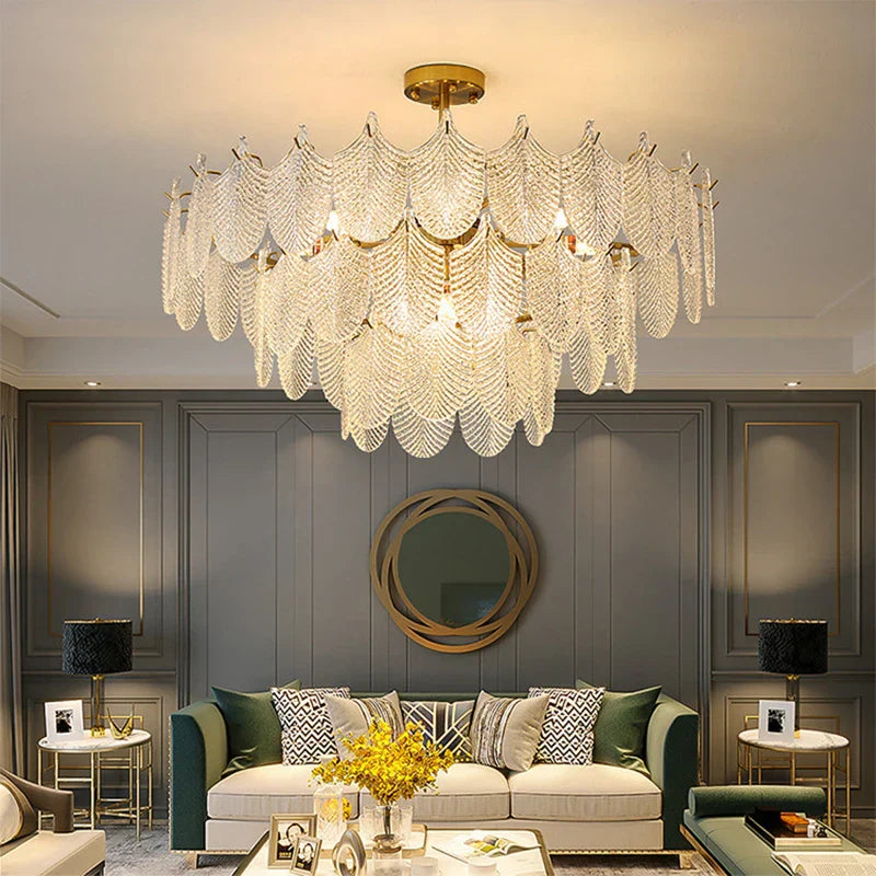 Postmodern Glass Chandelier - Elegant Lighting for Living Rooms, Bedrooms, Dining Rooms, and Model Spaces