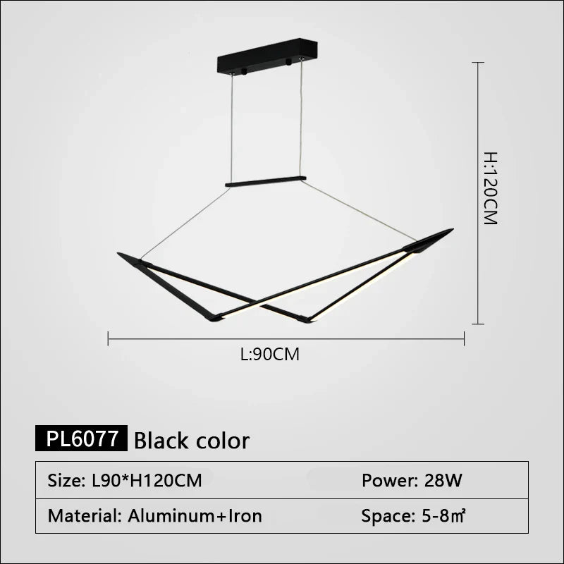 Contemporary RC+Dimmable Chandelier - Perfect for Living Rooms, Dining Rooms, and Kitchens in Black, White, or Gold Finish