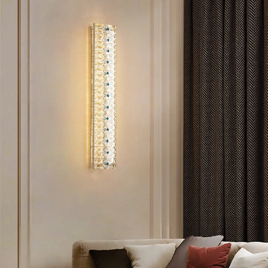 Emma's - Crystal Wall Lamp Light Luxury Strip Decoration TV Drama Background  Lamp Living Room Bedroom Bedside Corridor Aisle  Lamp