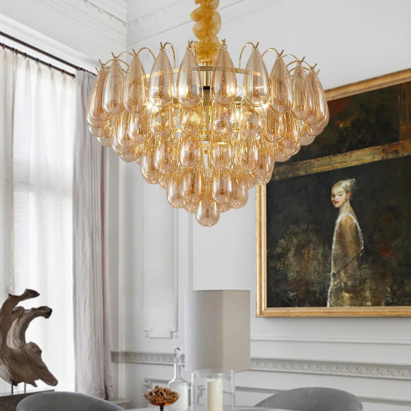 Postmodern Stainless Steel Round LED Chandelier - Designer Lighting Fixture for Dining Rooms
