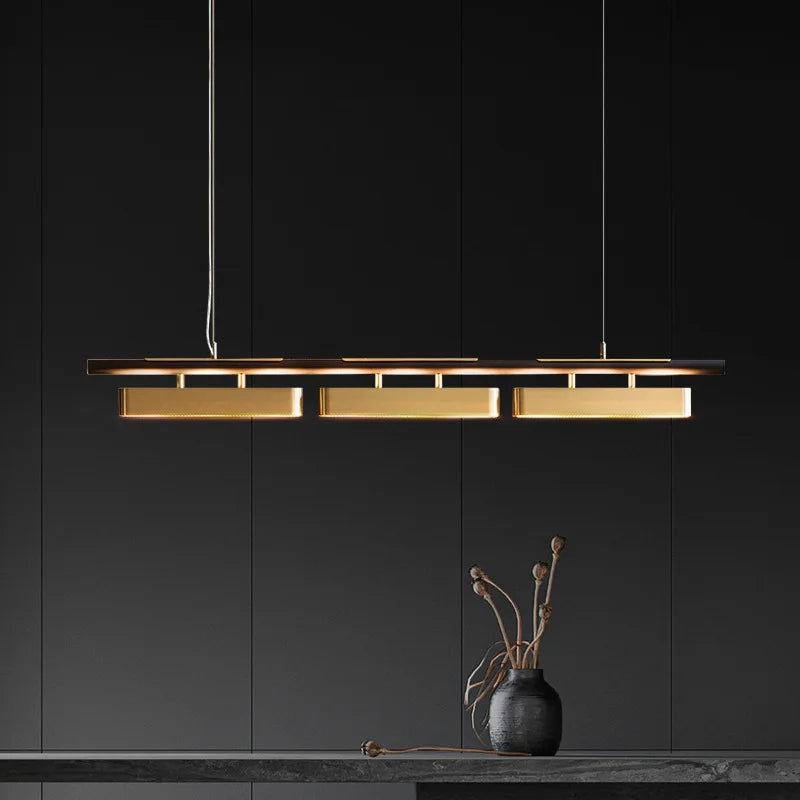 Elegant Black and Gold LED Chandelier - Contemporary Lighting for Dining, Kitchen, and Dining Rooms