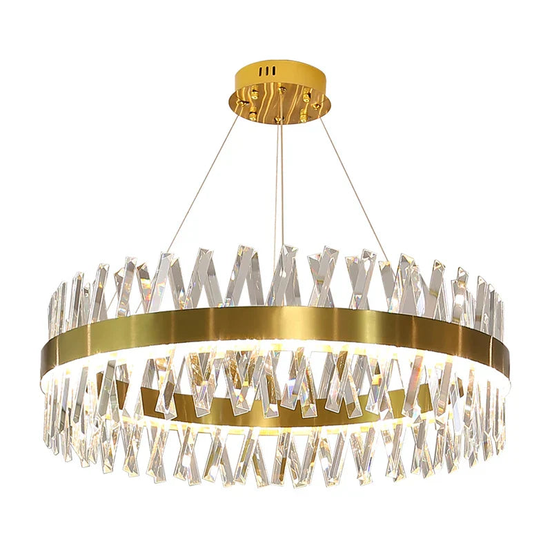 Luxury Crystal LED Chandelier - High-Quality K9 Ceiling Lighting Fixture for Elegant Living Rooms and Dining Spaces