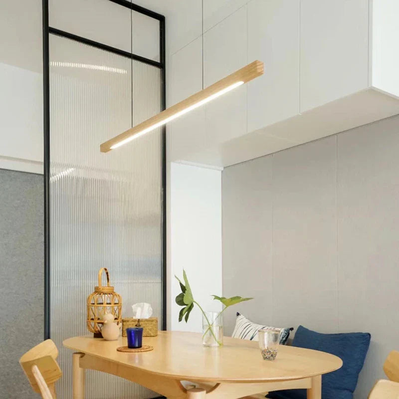 Japanese-inspired Black Walnut Pendant Light - Nordic Minimalist Design for Dining Tables, Offices, and Home Decor