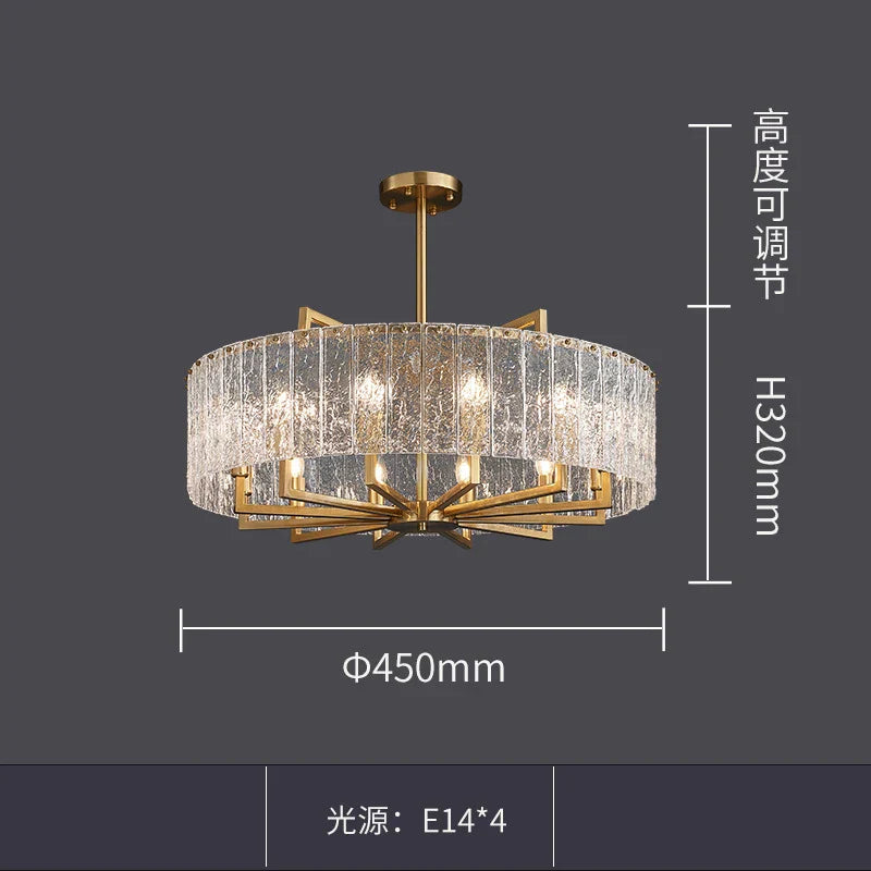New Modern Glass Chandelier - Luxury Round Design with Creative Gold Accents for Stylish Home Illumination