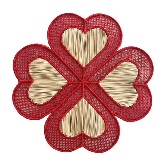 Heart Clover Handwoven Iraca Placemat