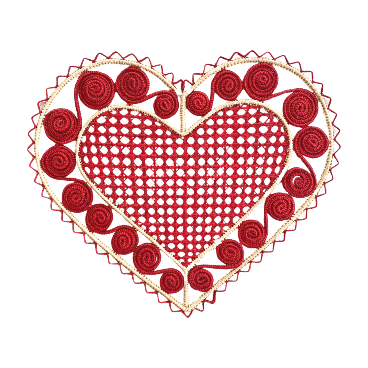 Heart Caracol Handwoven Iraca Placemat