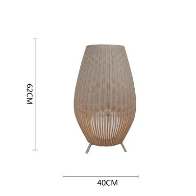 Asian Natural Rattan Floor Lamp - Versatile Indoor and Outdoor Lighting for Living Spaces