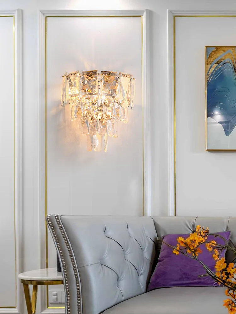 Luisa's Light Luxury Crystal Wall Lamp - Elevate Your Living Spaces with Modern Elegance