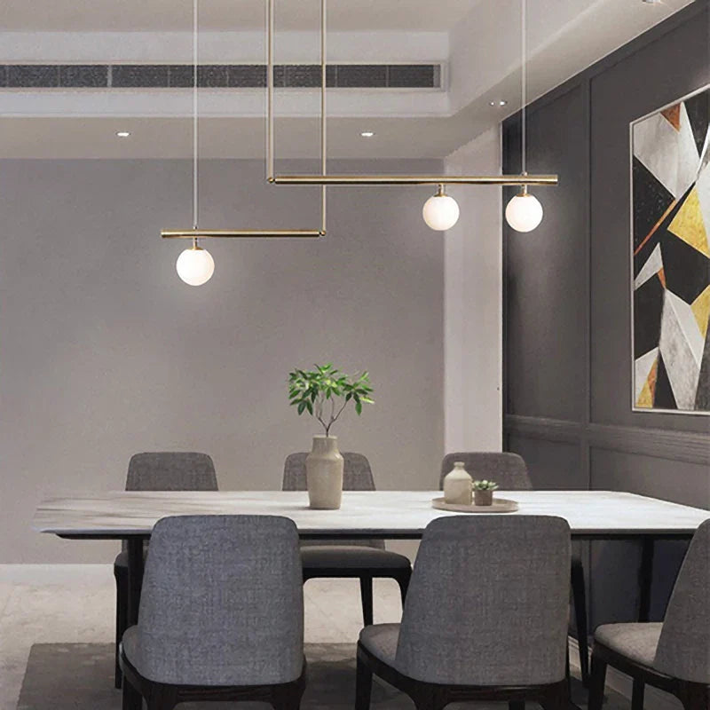 Contemporary Glass Ball LED Chandelier - Postmodern Design for Restaurant, Bar, and Living Room Decor