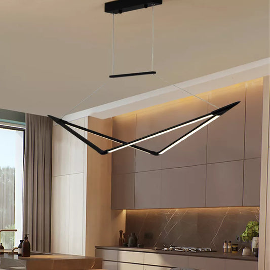 Contemporary RC+Dimmable Chandelier - Perfect for Living Rooms, Dining Rooms, and Kitchens in Black, White, or Gold Finish
