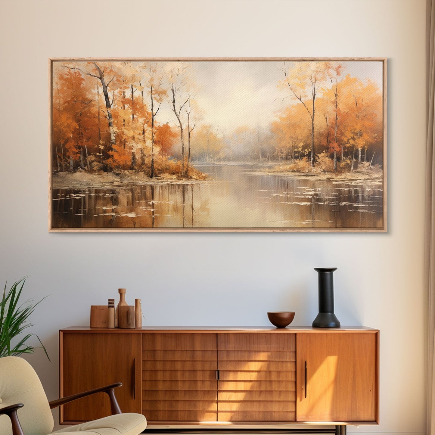 Fall Centerpiece Landscape Painting Canvas Print, Autumn Decor, Fall Centerpiece, Fall Home Decor, Fall Wall Decor, Fall Home Decor