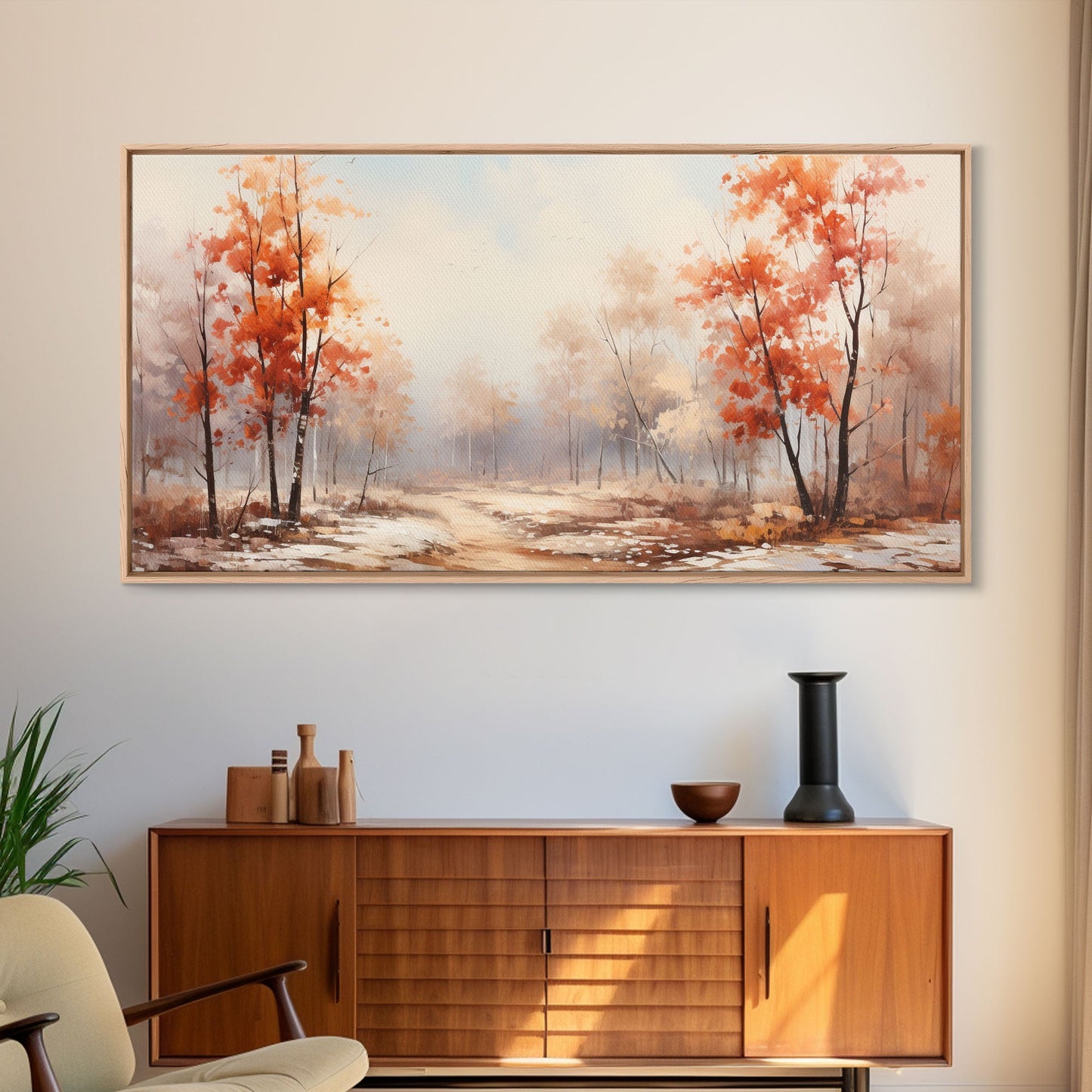 Fall Centerpiece Landscape Painting Canvas Print, Autumn Decor, Fall Centerpiece, Fall Home Decor, Fall Wall Decor, Seasonal Decor