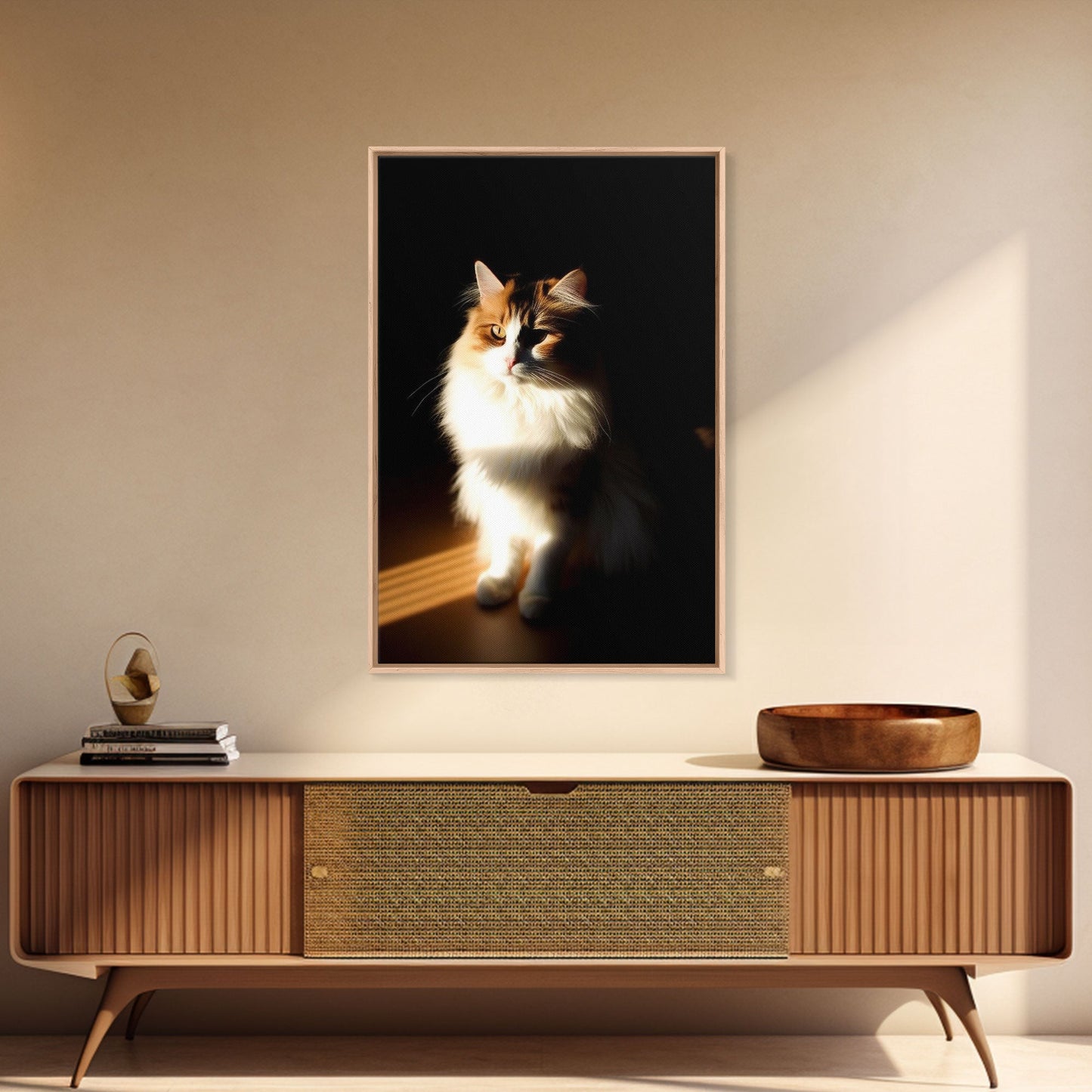 Portrait of a Calico Cat, Framed Canvas Print, Cat Art, Cat Photography, Cat Wall Art