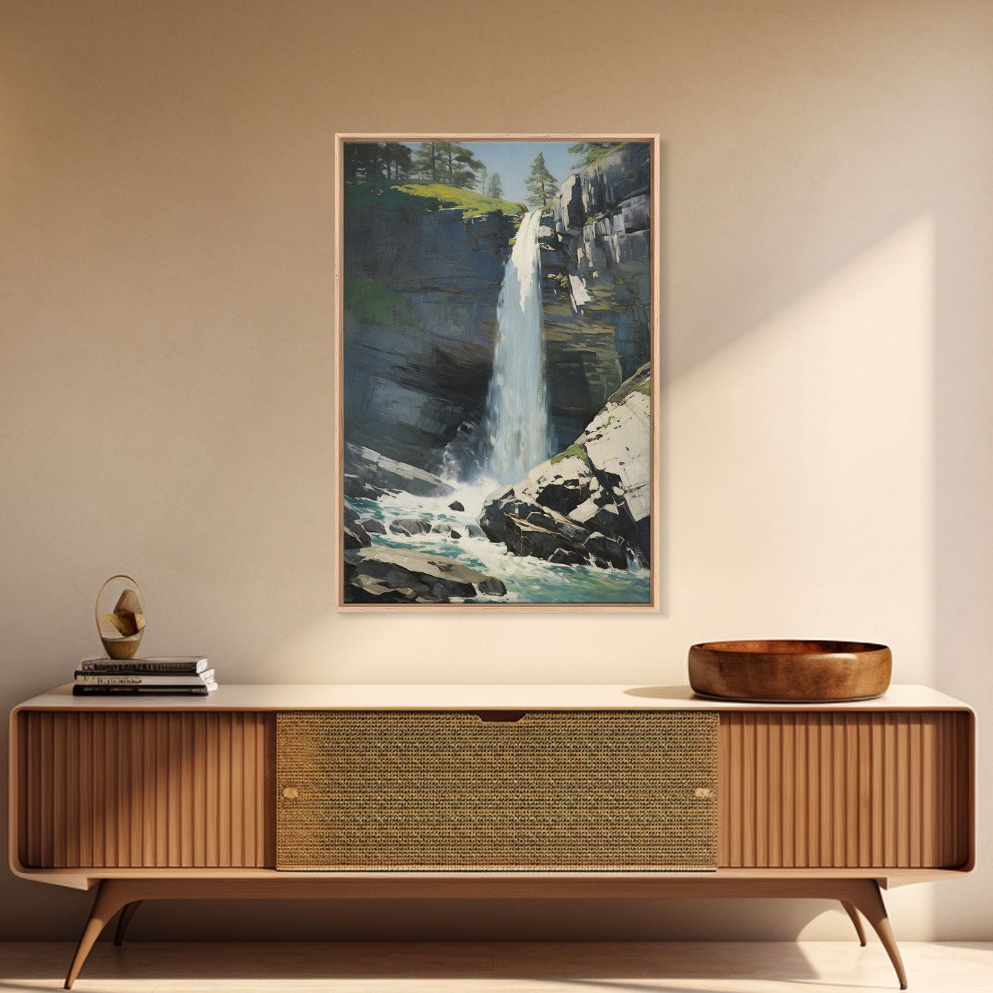 Waterfalls Wall Art, Nature Art Print, Landscape Print, Canvas Print, Wall Art, Vertical Print, Travel Print, Teacher Gift, Farmhouse Art