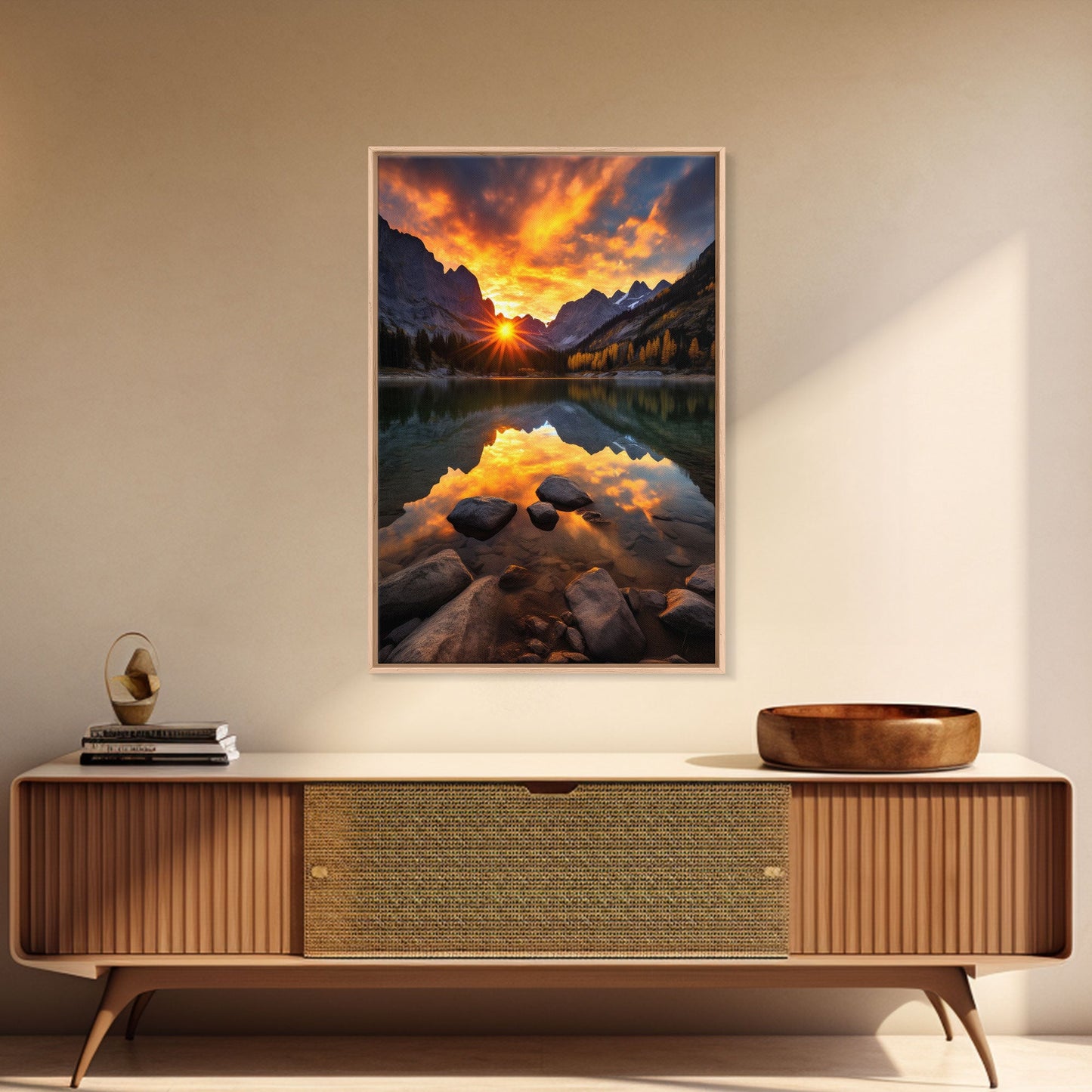 Lake Wall Art, Landscape Print, Nature Wall Art, Trees Wall Art, Canvas Print, Wall Art, Vertical Art, Congratulations Gift, Above Bed Art