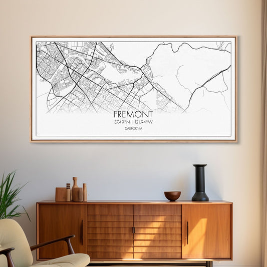 Fremont Map, California Map, Map Art, Minimalist Art, Wall Art, Canvas Art, Lodge Décor, Coffee Bar Décor, Gift For Women, Boho Decor