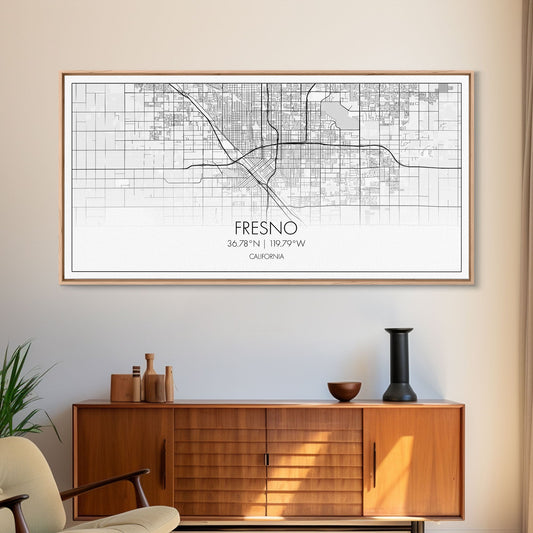 Fresno Map, California Map, Map Art, Minimalist Art, Wall Art, Canvas Art, Rustic Home Décor, Salon Décor, Unique Gifts, Dorm Wall Décor