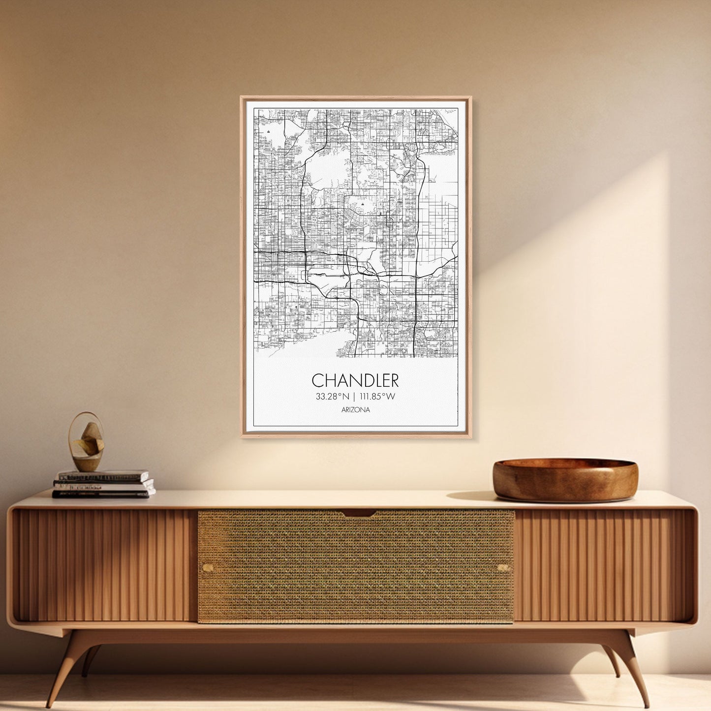 Chandler Street Map, Arizona Map, City Map Art, Modern Art, Wall Art, Canvas Print, Canvas Wall Art, Home Office Art, Housewarming Gift