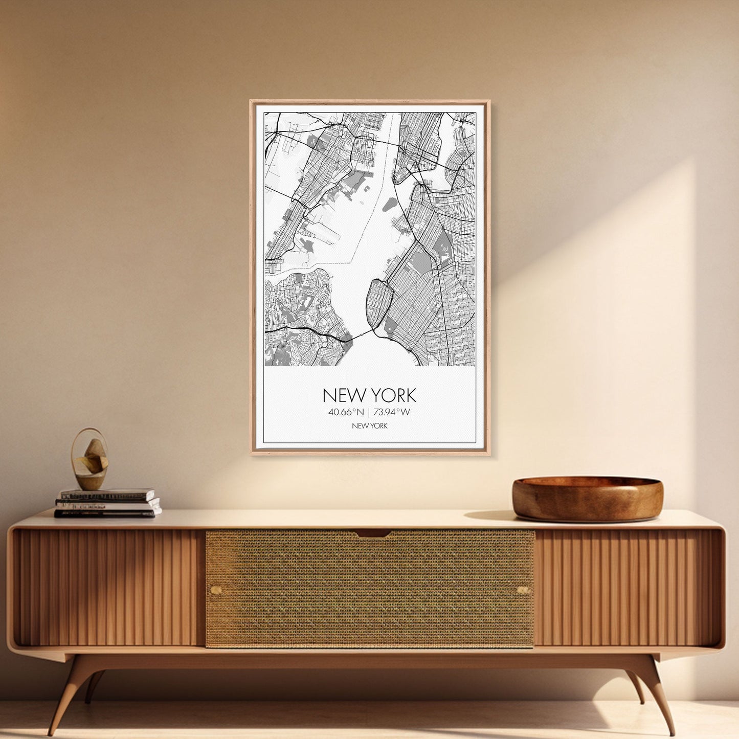 New York Street Map, New York Map, City Map Art, Modern Art, Wall Art, Canvas Print, Home Office Art, Unique Travel Gifts, Travel Wall Print