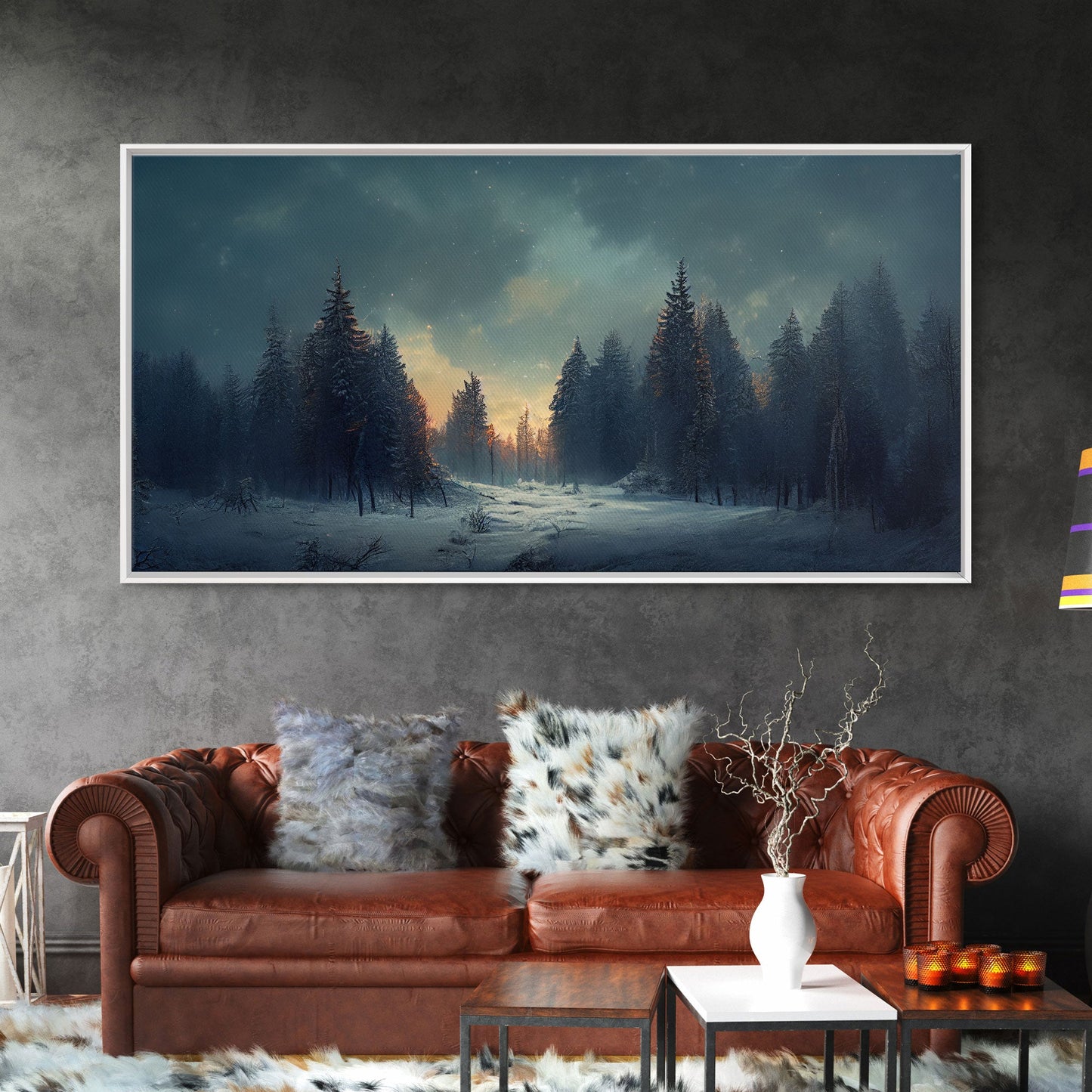 Dreamy Landscape Painting Canvas Print, country side, farmhouse decor, beautiful scenic wall art