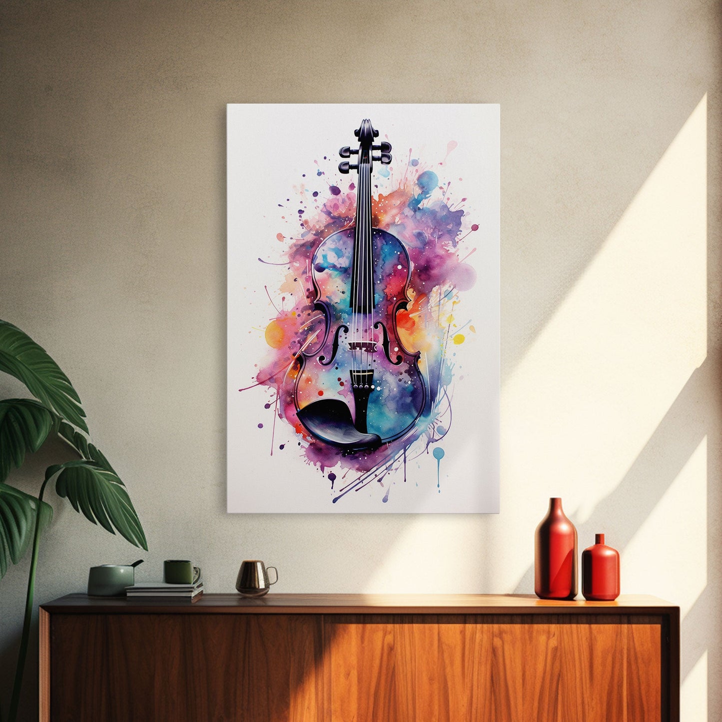 Violin Wall Art, Framed Canvas Print, Violin, Violin Art, Music Studio Decor, Instrument Print, Stringed Instruments