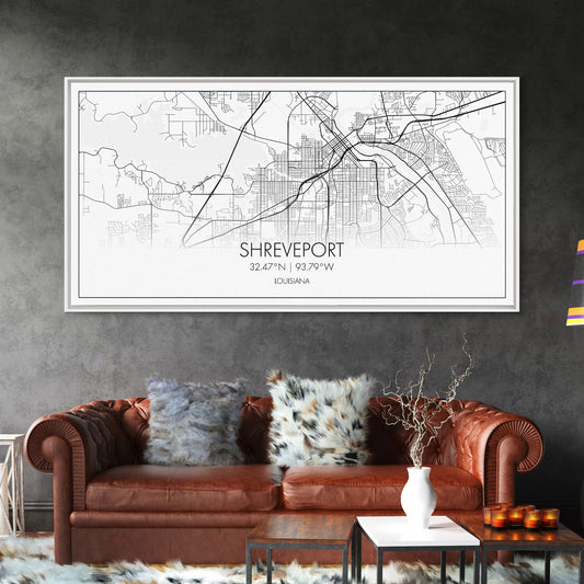 Shreveport City Map, Louisiana Art, Map Print, Modern Wall Art, Wall Art, Canvas Art, Dining Room Décor, Boho Wall Art, Congratulations Gift