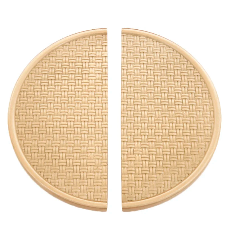 Gold Round Brass Cabinet Handles – Textured Braided Pattern Pulls for Wardrobes, Bookcases, and Wine Cabinets